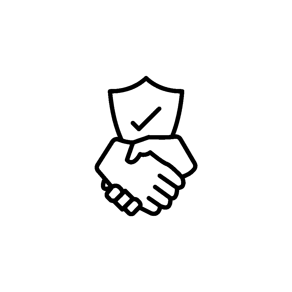 Illustration d'un serrage de main en guise de confiance et d'un accord.