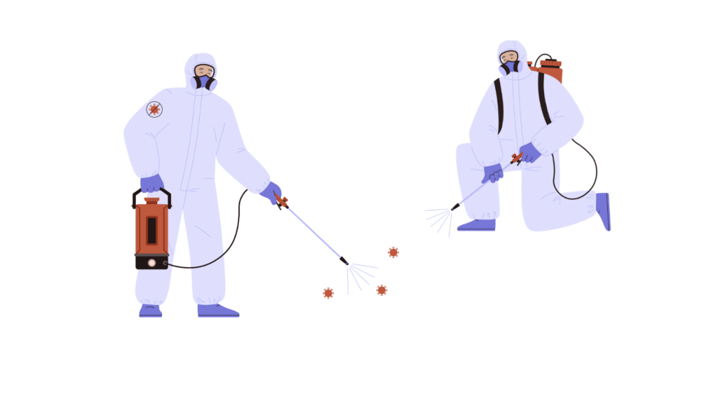 Illustration d'une désinfection des surfaces